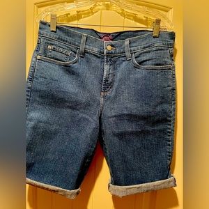 NYDJ 11 inch Denim Shorts with Roll Cuffs, size 10